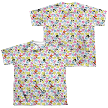 Powerpuff Girls Powerpuff Pattern youth all-over print t-shirt for ages 8 to 12