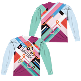 Powerpuff Girls The Day Is Saved Men's All-Over Print Long Sleeve T-Shirt Men's All-Over Print Long Sleeve Powerpuff Girls   