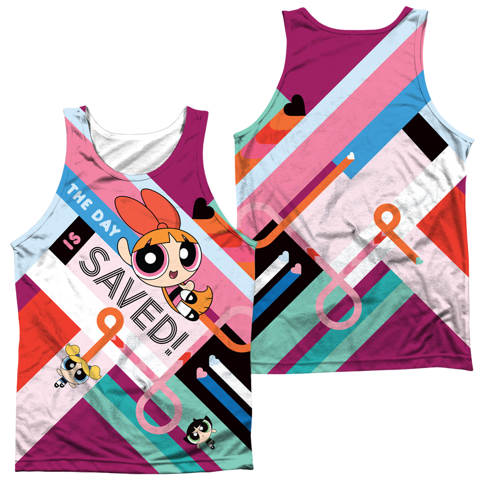 Powerpuff Girls The Day Is Saved Men's All Over Print Tank Men's All Over Print Tank Powerpuff Girls   
