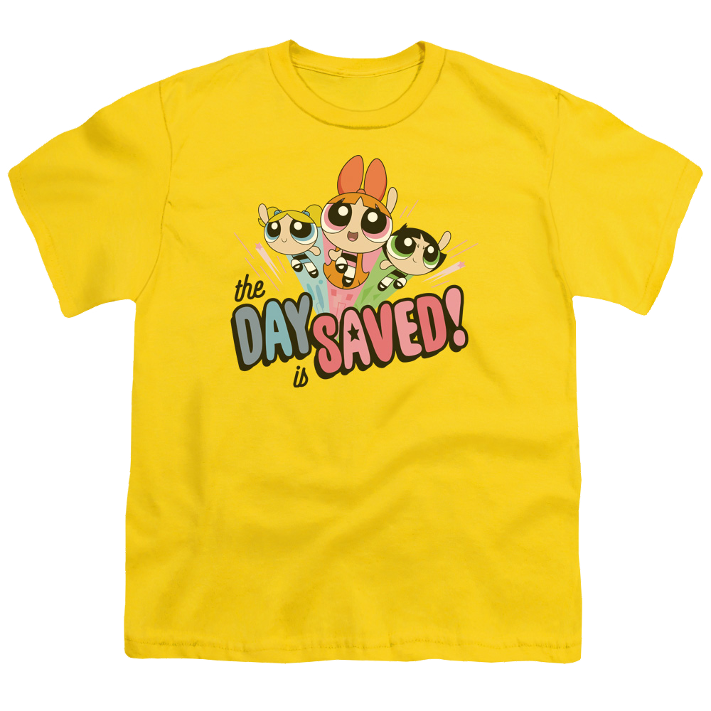 Powerpuff Girls The Day Is Saved - Youth T-Shirt Youth T-Shirt (Ages 8-12) Powerpuff Girls   