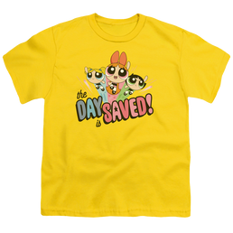 Powerpuff Girls The Day Is Saved - Youth T-Shirt Youth T-Shirt (Ages 8-12) Powerpuff Girls   
