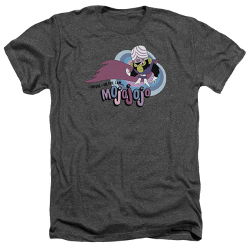 Charcoal men's heather t-shirt with Powerpuff Girls I Am Bad I Am Evil graphic
