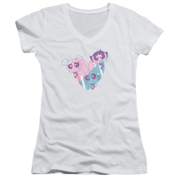 Powerpuff Girls Powerpuff Heart Juniors V-Neck T-Shirt Juniors V-Neck T-Shirt Powerpuff Girls   
