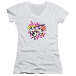 Powerpuff Girls Team Awesome Juniors V-Neck T-Shirt Juniors V-Neck T-Shirt Powerpuff Girls   