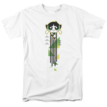 White men's regular fit t-shirt with Powerpuff Girls Buttercup Streak graphic