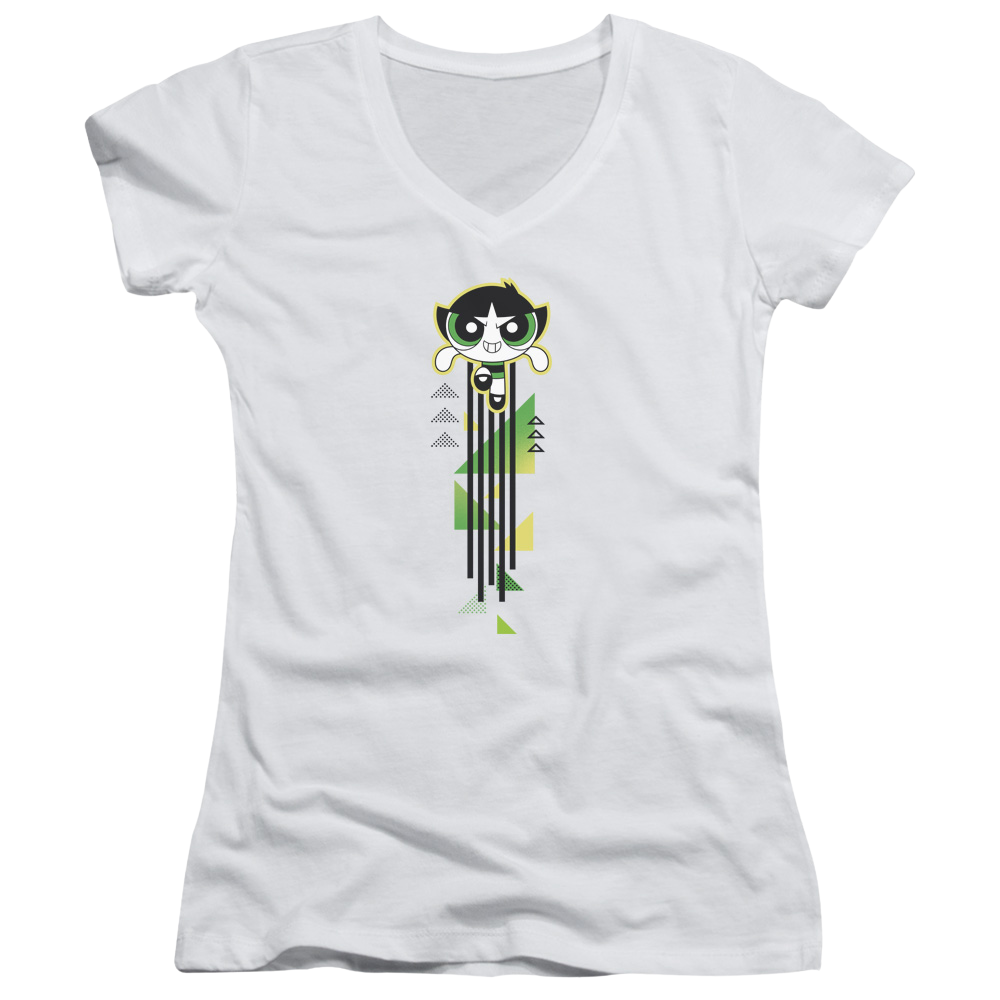 Powerpuff Girls Buttercup Streak Juniors V-Neck T-Shirt Juniors V-Neck T-Shirt Powerpuff Girls   