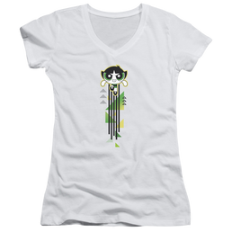 Powerpuff Girls Buttercup Streak Juniors V-Neck T-Shirt Juniors V-Neck T-Shirt Powerpuff Girls   