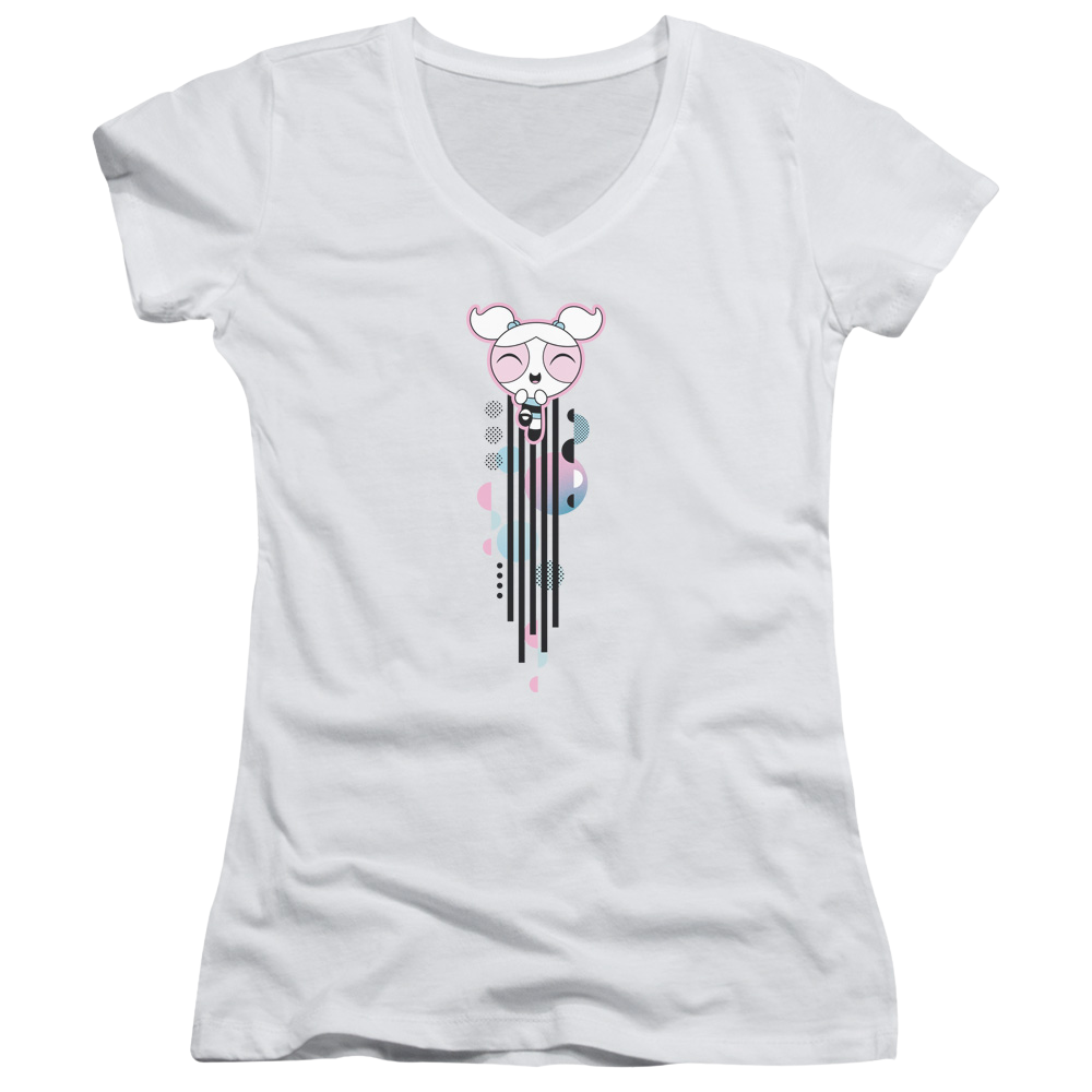 Powerpuff Girls Bubbles Streak Juniors V-Neck T-Shirt Juniors V-Neck T-Shirt Powerpuff Girls   
