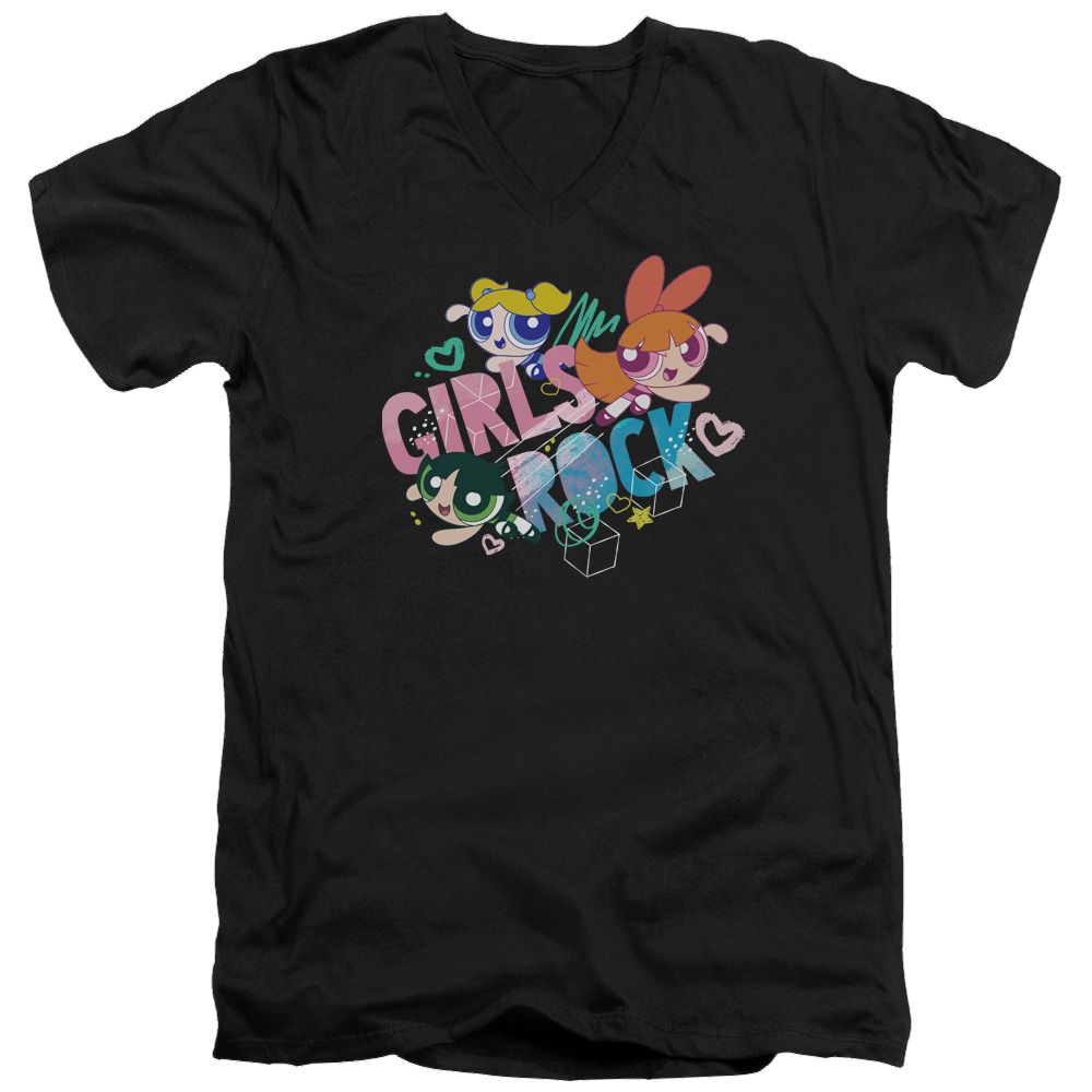 Powerpuff Girls Girls Rock Men's V-Neck T-Shirt Men's V-Neck T-Shirt Powerpuff Girls   