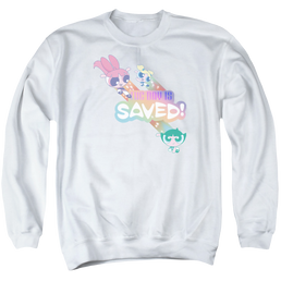 Powerpuff Girls The Day Is Saved Men's Crewneck Sweatshirt Men's Crewneck Sweatshirt Powerpuff Girls   