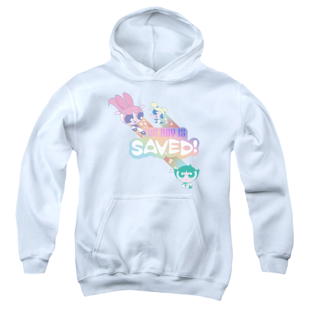 Powerpuff Girls The Day Is Saved - Youth Hoodie Youth Hoodie (Ages 8-12) Powerpuff Girls   