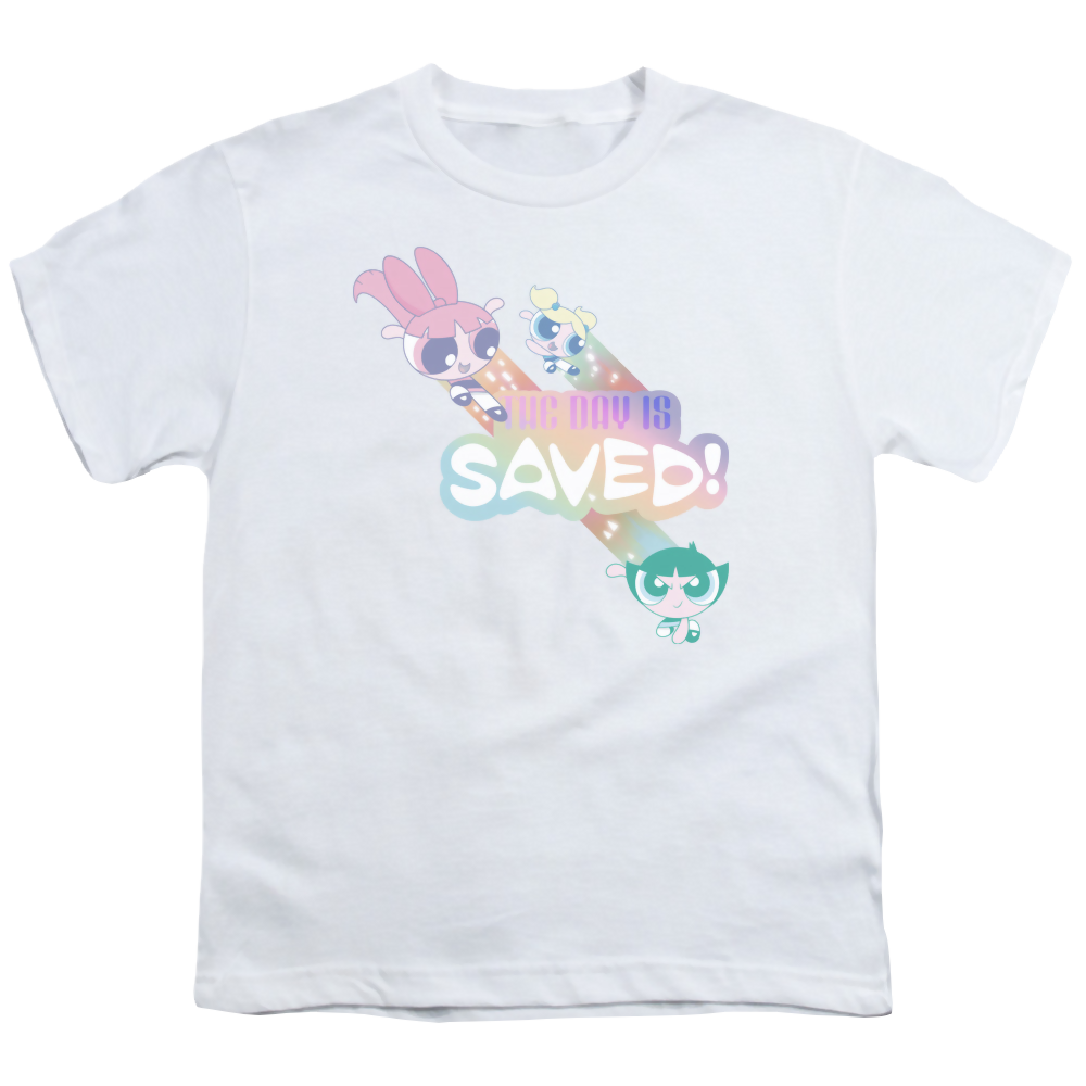 Powerpuff Girls The Day Is Saved - Youth T-Shirt Youth T-Shirt (Ages 8-12) Powerpuff Girls   