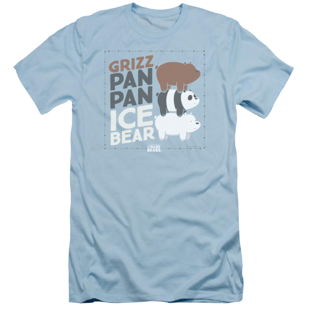 We Bare Bears Grizz Pan Pan Ice Bear Men's Slim Fit T-Shirt Men's Slim Fit T-Shirt We Bare Bears   