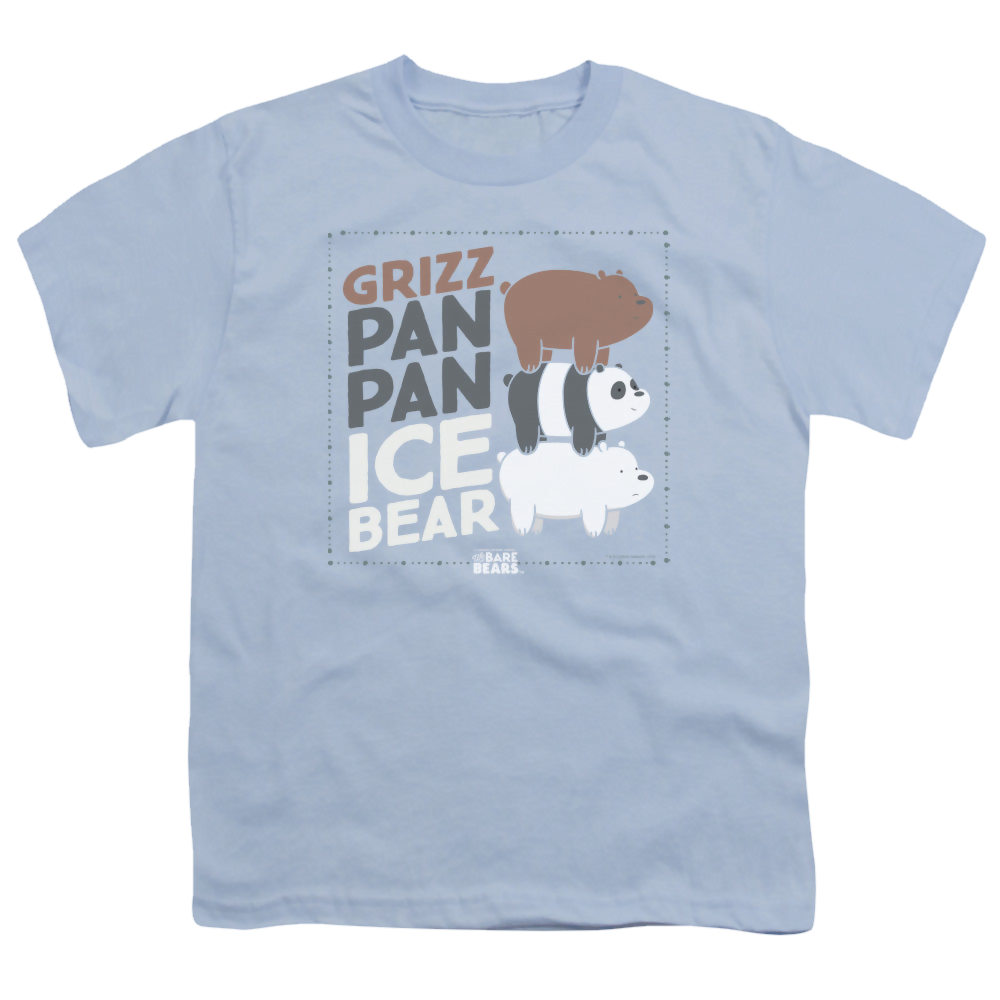 We Bare Bears Grizz Pan Pan Ice Bear - Youth T-Shirt Youth T-Shirt (Ages 8-12) We Bare Bears   