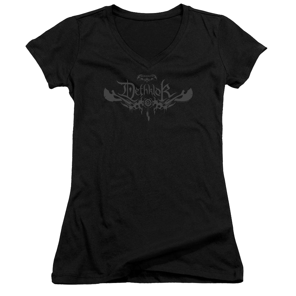 Metalocalypse Dethklok Logo - Juniors V-Neck T-Shirt Juniors V-Neck T-Shirt Metalocalypse   