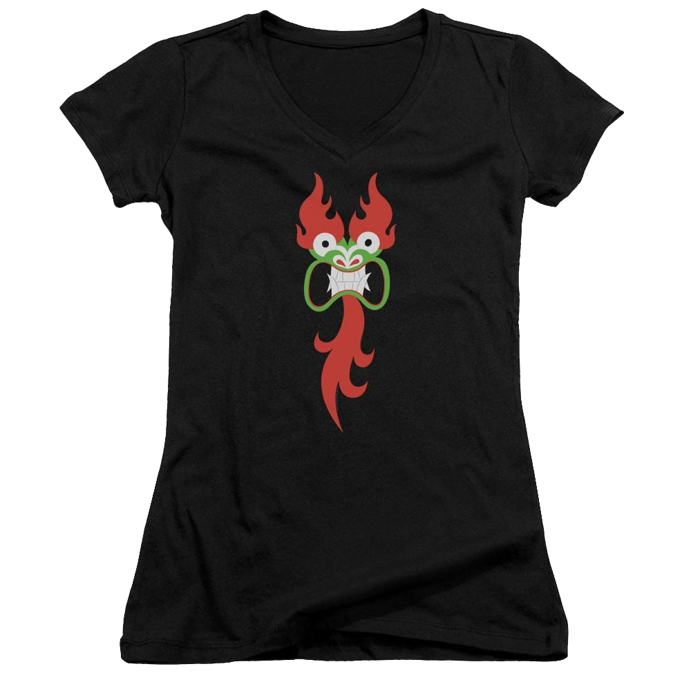 Samurai Jack Aku Face - Juniors V-Neck T-Shirt Juniors V-Neck T-Shirt Samurai Jack   