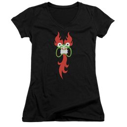 Samurai Jack Aku Face - Juniors V-Neck T-Shirt Juniors V-Neck T-Shirt Samurai Jack   