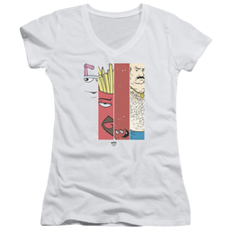 Aqua Teen Hunger Force Group Tiles - Juniors V-Neck T-Shirt Juniors V-Neck T-Shirt Aqua Teen Hunger Force   