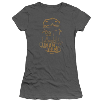 Charcoal juniors t-shirt with Squidbillies Outlawed graphic