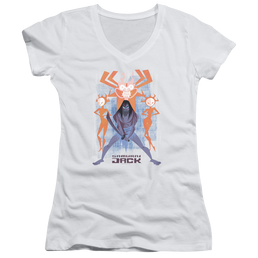 Samurai Jack Jack Vs Evil - Juniors V-Neck T-Shirt Juniors V-Neck T-Shirt Samurai Jack   