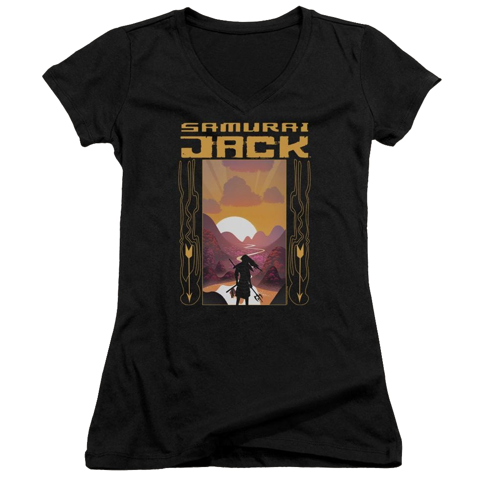 Samurai Jack Sunrise - Juniors V-Neck T-Shirt Juniors V-Neck T-Shirt Samurai Jack   