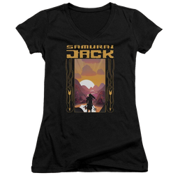 Samurai Jack Sunrise - Juniors V-Neck T-Shirt Juniors V-Neck T-Shirt Samurai Jack   