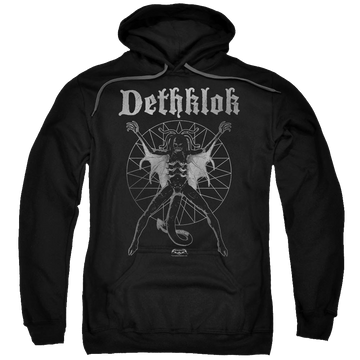Black pullover hoodie with Metalocalypse Sigil graphic