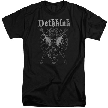Black men's tall fit t-shirt with Metalocalypse Sigil graphic