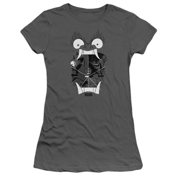Charcoal juniors t-shirt with Samurai Jack Divisive graphic