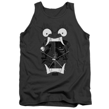 Charcoal men's tank with Samurai Jack Divisive graphic