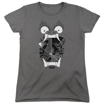 Charcoal women's t-shirt with Samurai Jack Divisive graphic