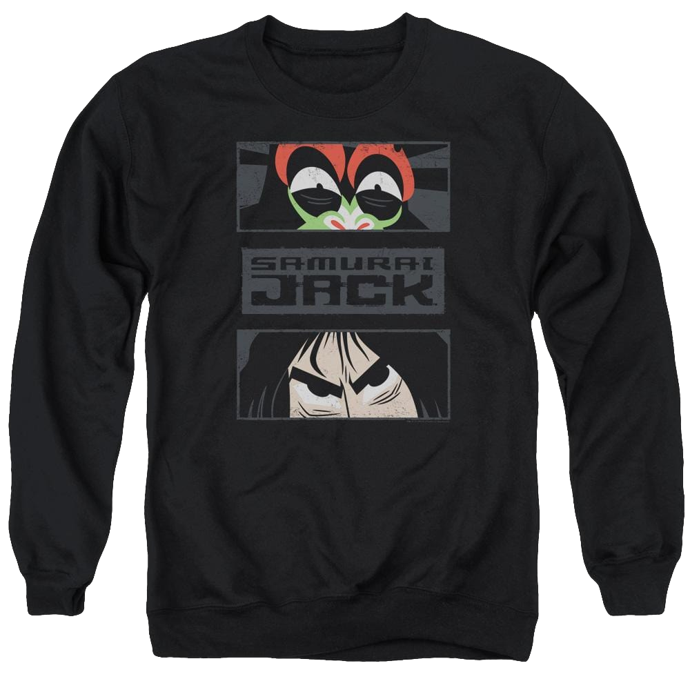 Samurai Jack Stare Down - Men's Crewneck Sweatshirt Men's Crewneck Sweatshirt Samurai Jack   