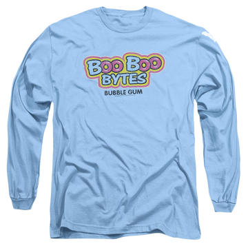 Carolina blue men's long sleeve t-shirt with Dubble Bubble Boo graphic