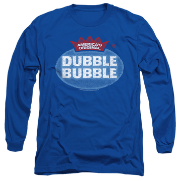 Royal men's long sleeve t-shirt with Dubble Bubble Vintage Logo graphic