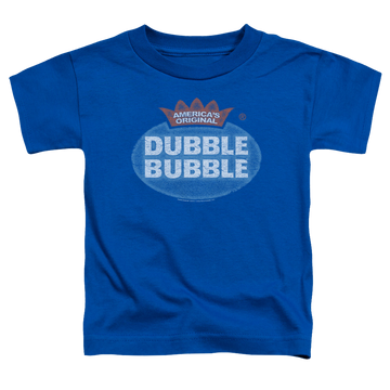 Royal kid's t-shirt for ages 4 to 7 with Dubble Bubble Vintage Logo graphic