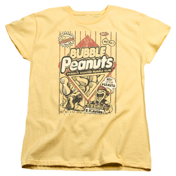 Banana women's t-shirt with Dubble Bubble Bubble Peanuts graphic