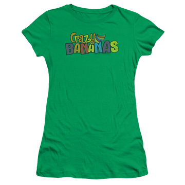 Kelly green juniors t-shirt with Dubble Bubble Crazy Bananas graphic