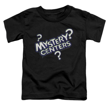 Black toddler t-shirt with Dubble Bubble Mystery Centers graphic