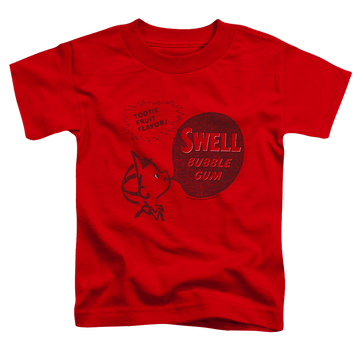 Red kid's t-shirt for ages 4 to 7 with Dubble Bubble Swell Gum graphic