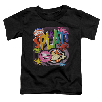 Black toddler t-shirt with Dubble Bubble Splat Gum graphic