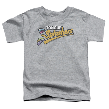 Athletic heather kid's t-shirt for ages 4 to 7 with Dubble Bubble Tongue Splashers Logo graphic