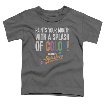 Charcoal kid's t-shirt for ages 4 to 7 with Dubble Bubble Paints Your Mouth graphic