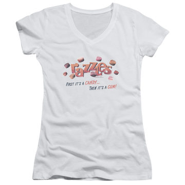 Dubble Bubble A Gum And A Candy - Juniors V-Neck T-Shirt Juniors V-Neck T-Shirt Dubble Bubble   