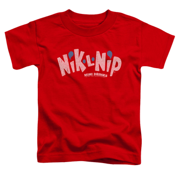 Red kid's t-shirt for ages 4 to 7 with Dubble Bubble Distressed Logo graphic