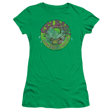 Kelly green juniors t-shirt with Dubble Bubble Logo graphic