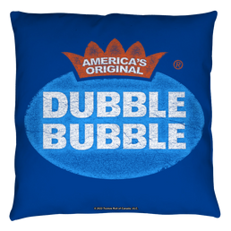 Dubble Bubble Vintage Logo Throw Pillow Throw Pillows Dubble Bubble   