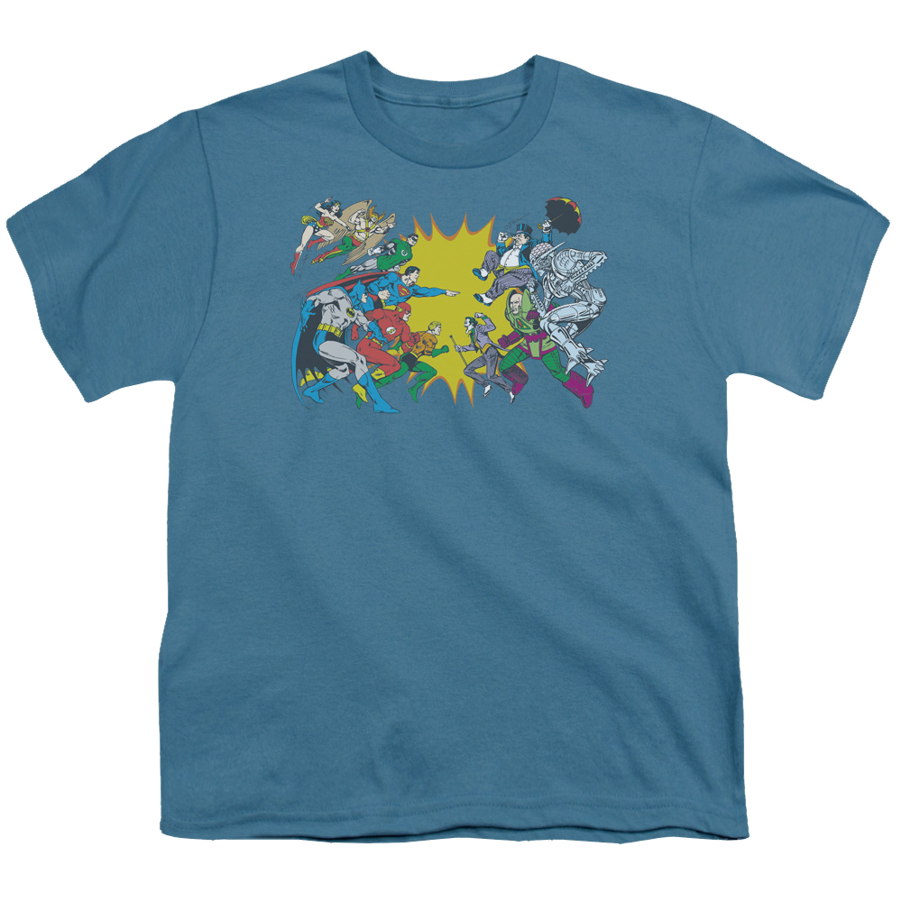 Justice League Face Off - Youth T-Shirt Youth T-Shirt (Ages 8-12) Justice League   