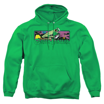 Kelly green pullover hoodie with Green Lantern Cosmos graphic