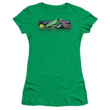 Kelly green juniors t-shirt with DC Comics Green Lantern Cosmos graphic