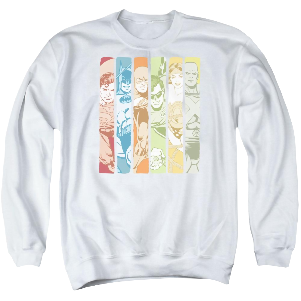 DC Comics Justice League Columns - Men's Crewneck Sweatshirt Men's Crewneck Sweatshirt Justice League   